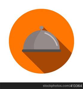Restaurant cloche flat icon isolated on white background. Restaurant cloche flat icon