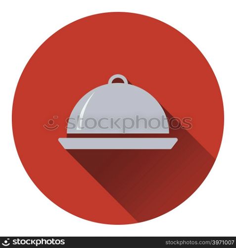 Restaurant cloche icon. Flat design. Vector illustration.