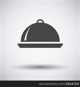 Restaurant cloche icon. Restaurant cloche icon on gray background with round shadow. Vector illustration.