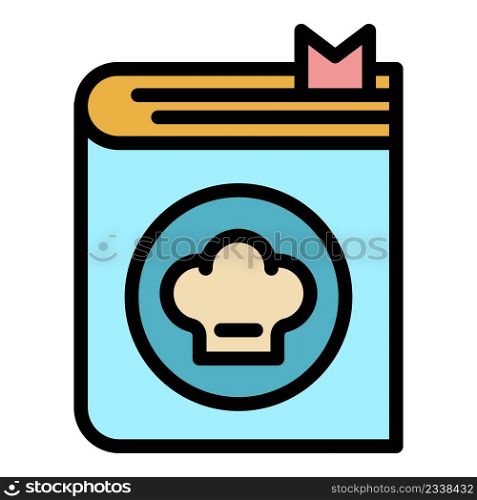 Restaurant cook book icon. Outline restaurant cook book vector icon color flat isolated. Restaurant cook book icon color outline vector