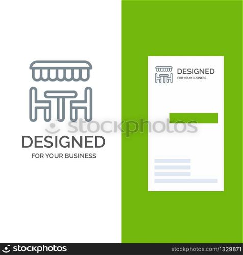 Restaurant, Dinner, Eat, Spring Grey Logo Design and Business Card Template