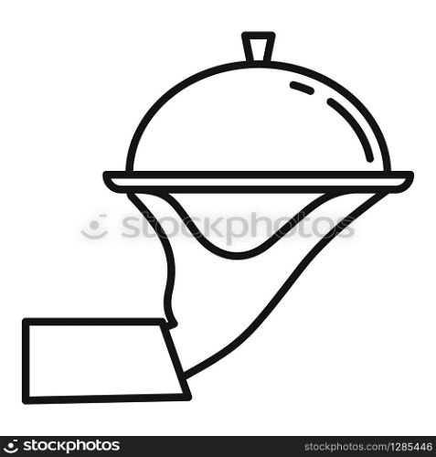 Restaurant food delivery icon. Outline restaurant food delivery vector icon for web design isolated on white background. Restaurant food delivery icon, outline style