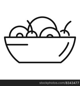 Restaurant fruit salad icon outline vector. Diet meal. Organic dish. Restaurant fruit salad icon outline vector. Diet meal