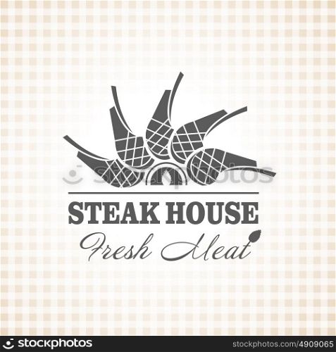Restaurant grill and barbecue menu, steak house, vector logo