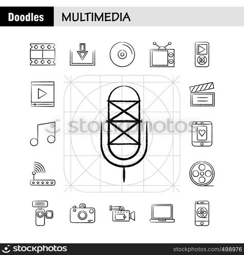 Restaurant Hand Drawn Icons Set For Infographics, Mobile UX/UI Kit And Print Design. Include: Bun, Food, Meal, Breakfast, Avogadro, Food, Fruit, Meal, Eps 10 - Vector