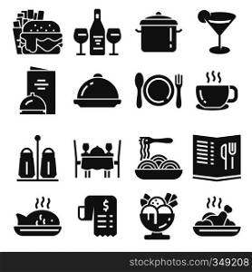 Restaurant icon set suitable for info graphics, websites and print media. Black flat icons.. Restaurant icon set suitable for info graphics, websites and print media.