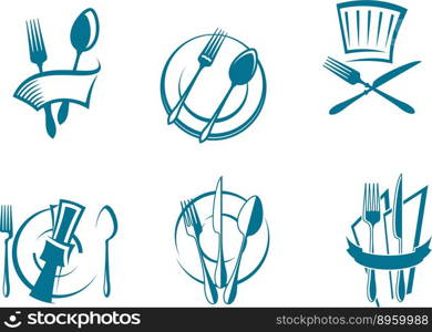Restaurant icons vector image