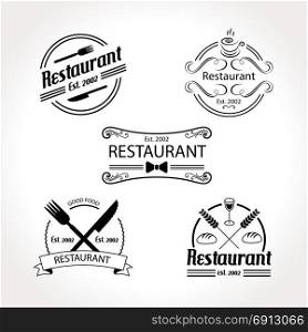 restaurant logo set