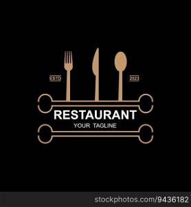 restaurant logo vector icon illustration design with slogan template