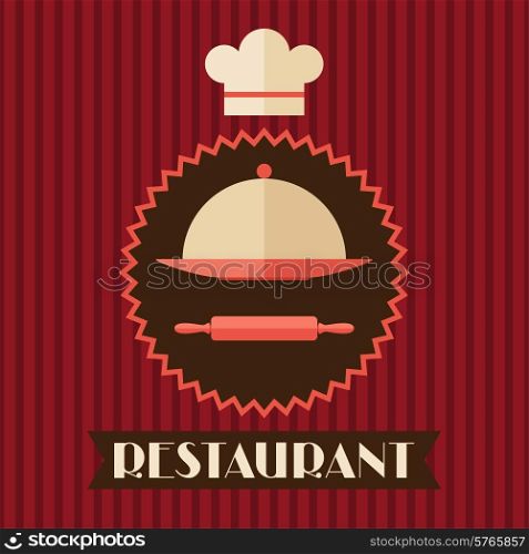 Restaurant menu background in flat design style.