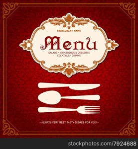 Restaurant menu design vintage style template vector