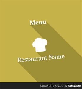 restaurant menu retro poster with a long shadow