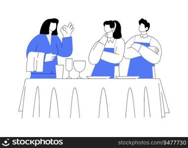 Restaurant service training abstract concept vector illustration. Group of waiters training in a restaurant, service sector, horeca business industry, professional people abstract metaphor.. Restaurant service training abstract concept vector illustration.