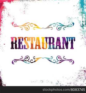 restaurant sign bstract colorful triangle geometrical. restaurant sign bstract colorful triangle geometrical vector illustration