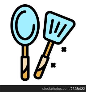 Restaurant spatula tool icon. Outline restaurant spatula tool vector icon color flat isolated. Restaurant spatula tool icon color outline vector