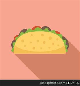 Restaurant taco icon flat vector. Mexican food. Cute mexico. Restaurant taco icon flat vector. Mexican food