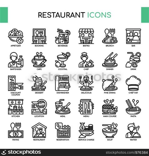 Restaurant , Thin Line and Pixel Perfect Icons