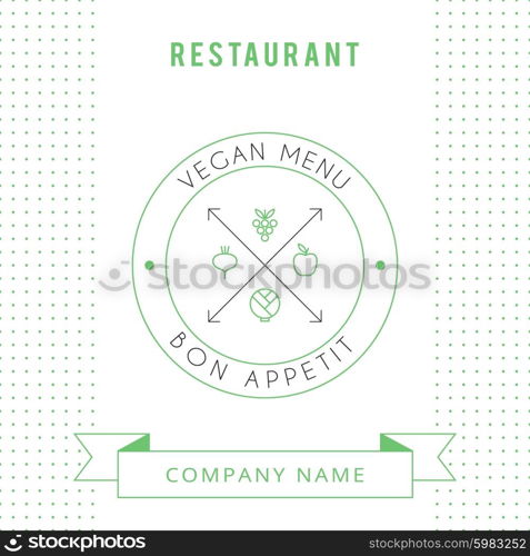 Restaurant Vegetarian Menu card design template. Vector illustration.