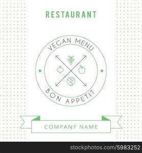 Restaurant Vegetarian Menu card design template. Vector illustration.