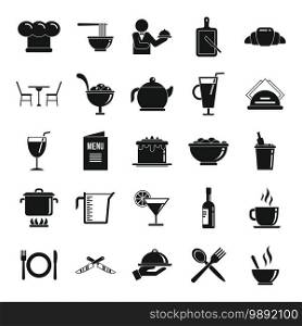 Restaurateur icons set. Simple set of restaurateur vector icons for web design on white background. Restaurateur icons set, simple style