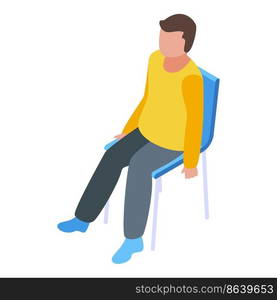 Resting athlete chair icon isometric vector. Bench dip. People rest. Resting athlete chair icon isometric vector. Bench dip