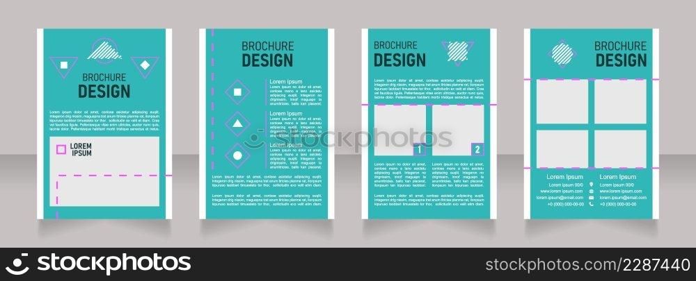 Resting blank brochure design. Template set with copy space for text. Premade corporate reports collection. Editable 4 paper pages. Bahnschrift SemiLight, Bold SemiCondensed, Arial Regular fonts used. Resting blank brochure design