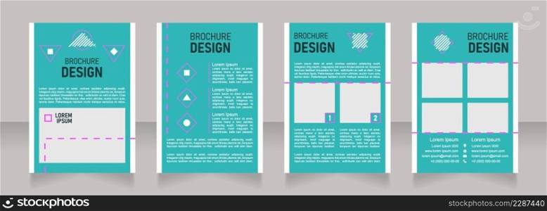 Resting blank brochure design. Template set with copy space for text. Premade corporate reports collection. Editable 4 paper pages. Bahnschrift SemiLight, Bold SemiCondensed, Arial Regular fonts used. Resting blank brochure design