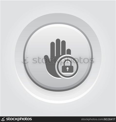 Restricted Area Icon. Flat Design.. Restricted Area Icon. Flat Design Grey Button Design
