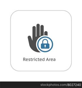Restricted Area Icon. Flat Design.. Restricted Area Icon. Flat Design Isolated Illustration.