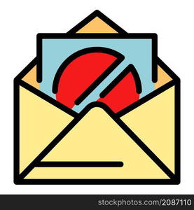 Restricted mail icon. Outline restricted mail vector icon color flat isolated. Restricted mail icon color outline vector