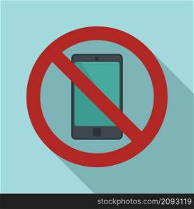 Restricted phone icon flat vector. Turn off smartphone. Silence mobile phone. Restricted phone icon flat vector. Turn off smartphone