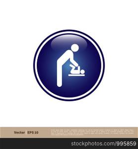 Restroom, Changing Diaper Signage Icon Vector Logo Template Illustration Design. Vector EPS 10.