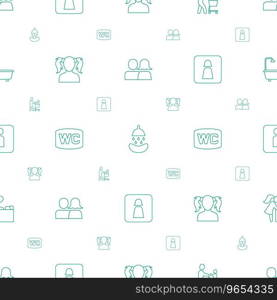 Restroom icons pattern seamless white background Vector Image