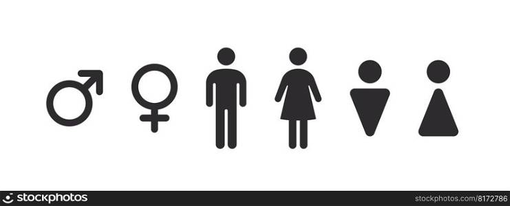 Restroom icons set. Toilet icons. Gender symbols. Vector scalable graphics