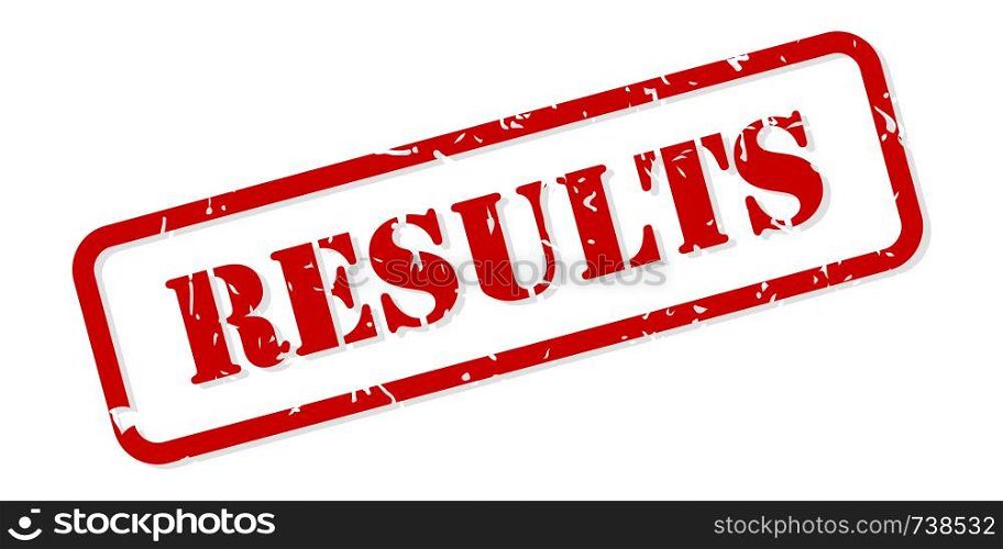 Results red rubber stamp vector isolated