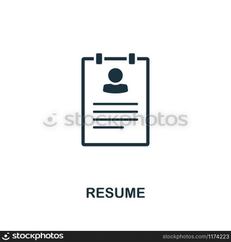 Resume creative icon. Simple element illustration. Resume concept symbol design from human resources collection. Can be used for web, mobile and print. web design, apps, software, print.. Resume creative icon. Simple element illustration. Resume concept symbol design from human resources collection. Perfect for web design, apps, software, print.