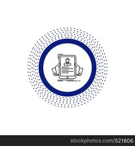 resume, employee, hiring, hr, profile Line Icon. Vector isolated illustration. Vector EPS10 Abstract Template background