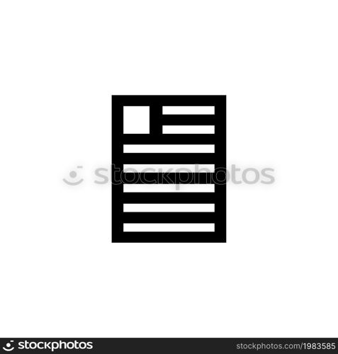 Resume File, Personal Document. Flat Vector Icon illustration. Simple black symbol on white background. Resume File, Personal Document sign design template for web and mobile UI element. Resume File, Personal Document Flat Vector Icon