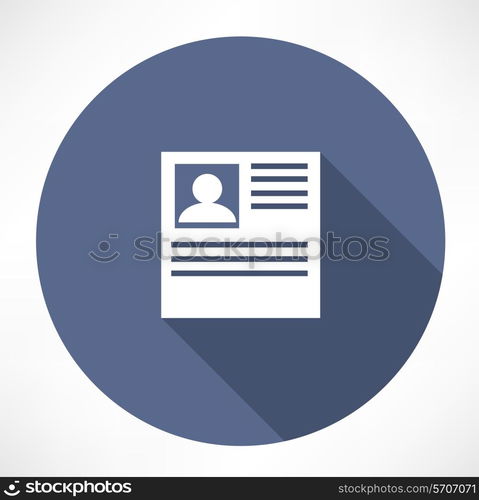 resume icon. Flat modern style vector illustration