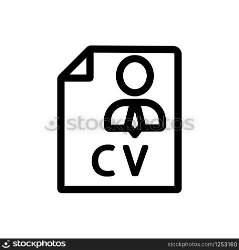 resume man icon vector. Thin line sign. Isolated contour symbol illustration. resume man icon vector. Isolated contour symbol illustration