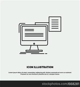 resume, storage, print, cv, document Icon. Line vector gray symbol for UI and UX, website or mobile application. Vector EPS10 Abstract Template background