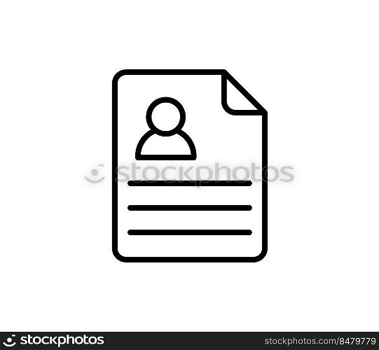 Resume vector linear cv icon. Modern outline logo concept on white background from Human Resources collection. Suitable for use on web apps, mobile apps and print media.. Resume vector linear cv icon. Modern outline logo concept on white background from Human Resources collection. Suitable for use on web apps, mobile apps and print media