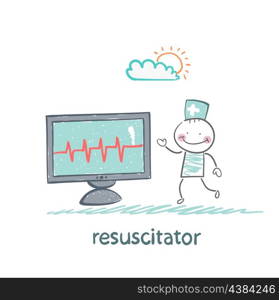 resuscitation is a monitor shows the heartbeat