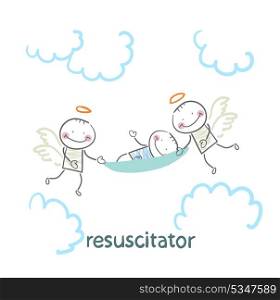 resuscitator carry on a stretcher patient