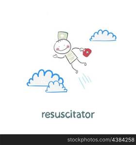 resuscitator flies to the patient