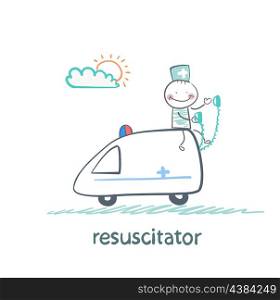 resuscitator rides in the ambulance