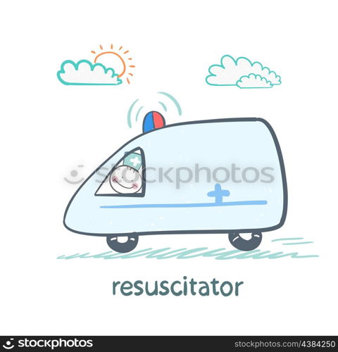 resuscitator rides in the ambulance