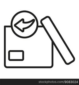Retail box icon outline vector. Parcel product. Delivery service. Retail box icon outline vector. Parcel product