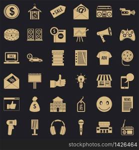 Retail icons set. Simple set of 36 retail vector icons for web for any design. Retail icons set, simple style