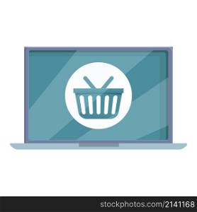 Retail online shop icon cartoon vector. Mobile sale. Box laptop. Retail online shop icon cartoon vector. Mobile sale